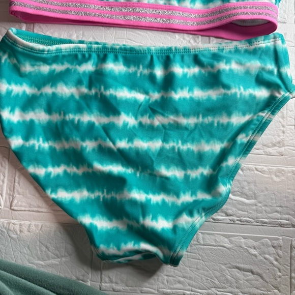 New Cat & Jack Teal and Pink Bikini Swim Set Size XL (14) - Picture 6 of 11
